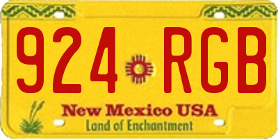 NM license plate 924RGB