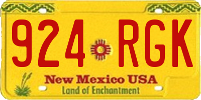 NM license plate 924RGK