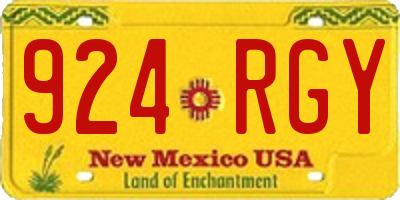 NM license plate 924RGY