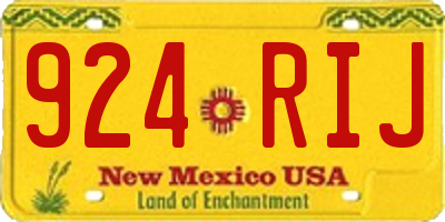 NM license plate 924RIJ