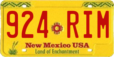 NM license plate 924RIM