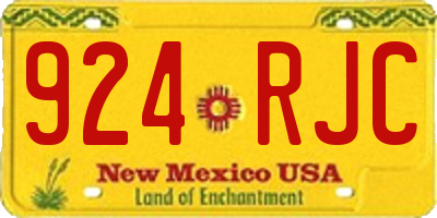 NM license plate 924RJC