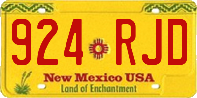NM license plate 924RJD