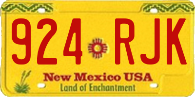 NM license plate 924RJK
