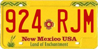 NM license plate 924RJM