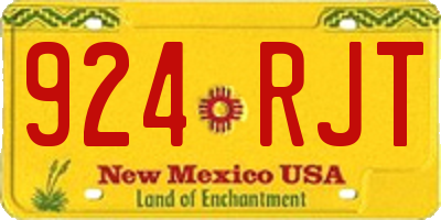 NM license plate 924RJT