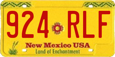 NM license plate 924RLF