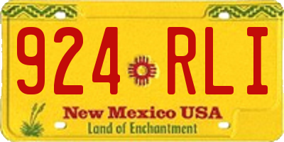 NM license plate 924RLI