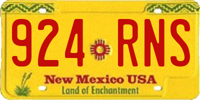 NM license plate 924RNS