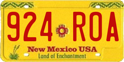 NM license plate 924ROA