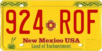 NM license plate 924ROF