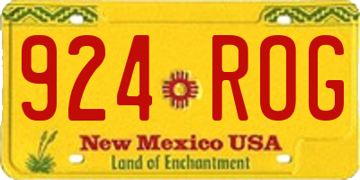 NM license plate 924ROG