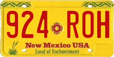 NM license plate 924ROH