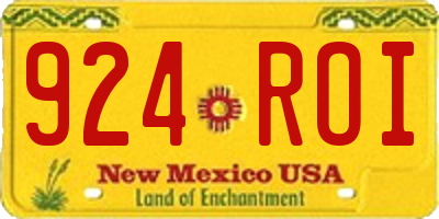 NM license plate 924ROI