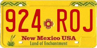 NM license plate 924ROJ