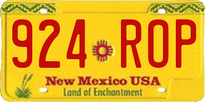 NM license plate 924ROP