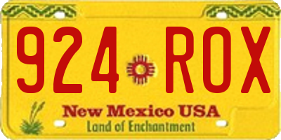 NM license plate 924ROX