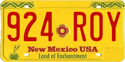 NM license plate 924ROY