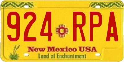 NM license plate 924RPA