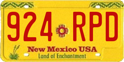NM license plate 924RPD