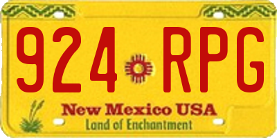 NM license plate 924RPG