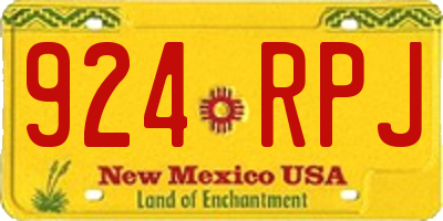 NM license plate 924RPJ
