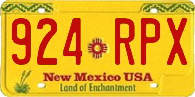 NM license plate 924RPX