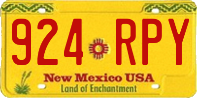 NM license plate 924RPY