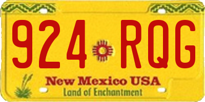 NM license plate 924RQG