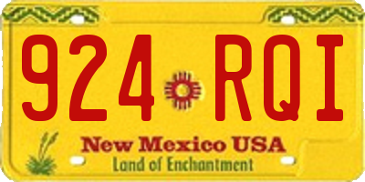 NM license plate 924RQI