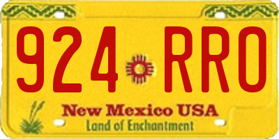 NM license plate 924RRO