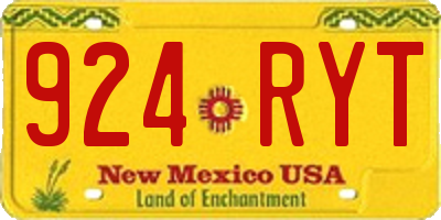 NM license plate 924RYT