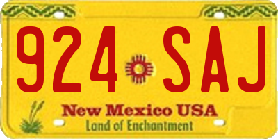 NM license plate 924SAJ