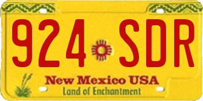 NM license plate 924SDR