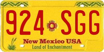 NM license plate 924SGG