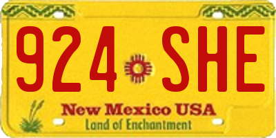 NM license plate 924SHE