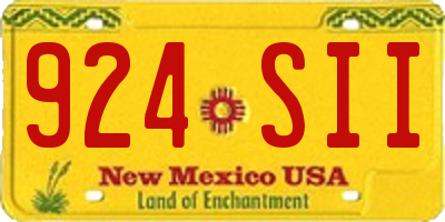 NM license plate 924SII