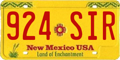 NM license plate 924SIR
