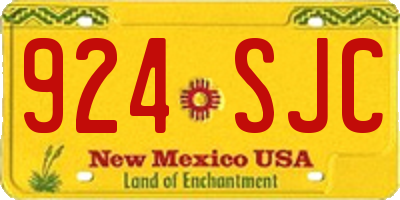 NM license plate 924SJC