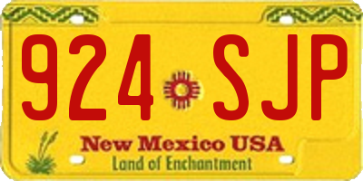 NM license plate 924SJP