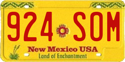 NM license plate 924SOM