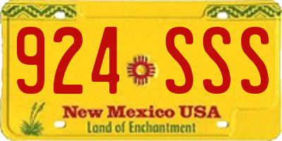 NM license plate 924SSS