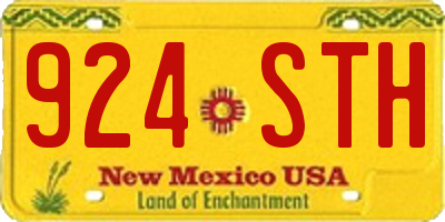 NM license plate 924STH