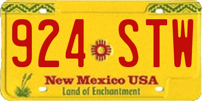 NM license plate 924STW