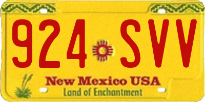 NM license plate 924SVV