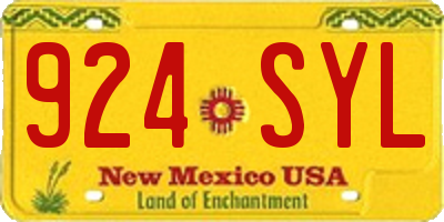 NM license plate 924SYL