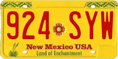 NM license plate 924SYW
