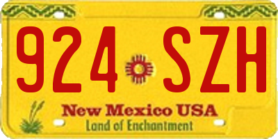 NM license plate 924SZH