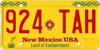 NM license plate 924TAH