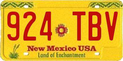 NM license plate 924TBV